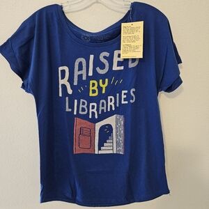 Out of Print Raised by Libraries Dolman Shirt Medium